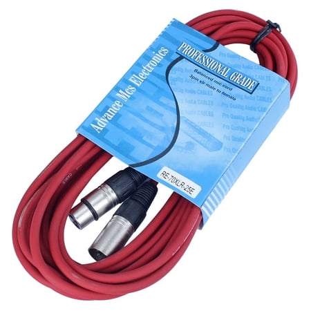 MCSPROAUDIO 20 FOOT MALE TO FEMALE XLR CABLE - Red