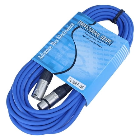 MCSPROAUDIO 25 FOOT MALE TO FEMALE XLR CABLE - Blue