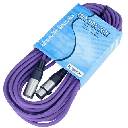 MCSPROAUDIO 25 FOOT MALE TO FEMALE XLR CABLE - Purple