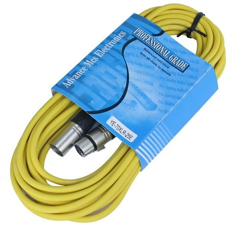 MCSPROAUDIO 25 FOOT MALE TO FEMALE XLR CABLE - Yellow