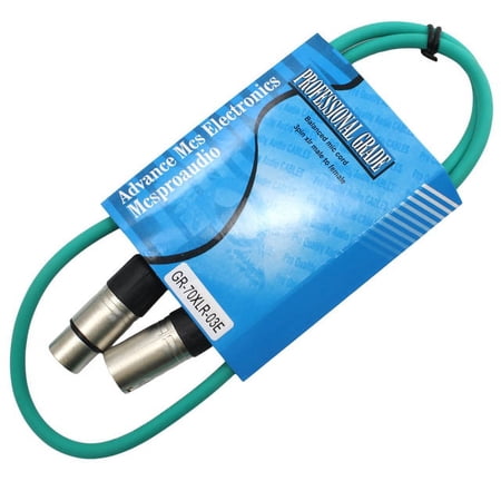 MCSPROAUDIO 3 FOOT MALE TO FEMALE XLR CABLE - Green