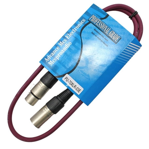 MCSPROAUDIO 3 FOOT MALE TO FEMALE XLR CABLE - Purple
