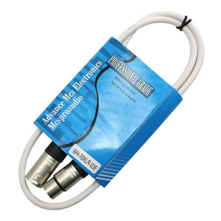 MCSPROAUDIO 3 FOOT MALE TO FEMALE XLR CABLE - White