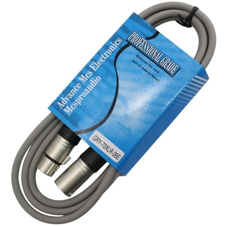 MCSPROAUDIO 6 FOOT MALE TO FEMALE XLR CABLE - Gray