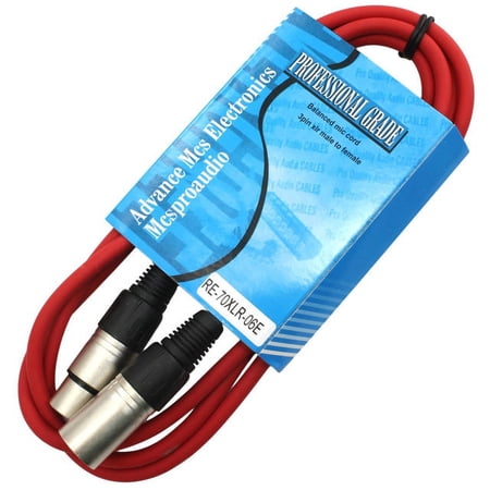 MCSPROAUDIO 6 FOOT MALE TO FEMALE XLR CABLE - Red