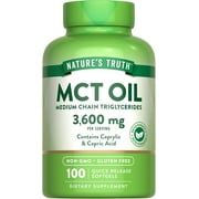 MCT Oil Capsules 3600mg | 100 Softgels | Keto Friendly Coconut Oil Pills | For Men and Women | by Nature's Truth