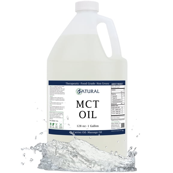MCT Oil - Certified Food & Therapeutic Grade, 100% Pure, Carrier & Hydrating Oil, 128 oz (1 Gallon)