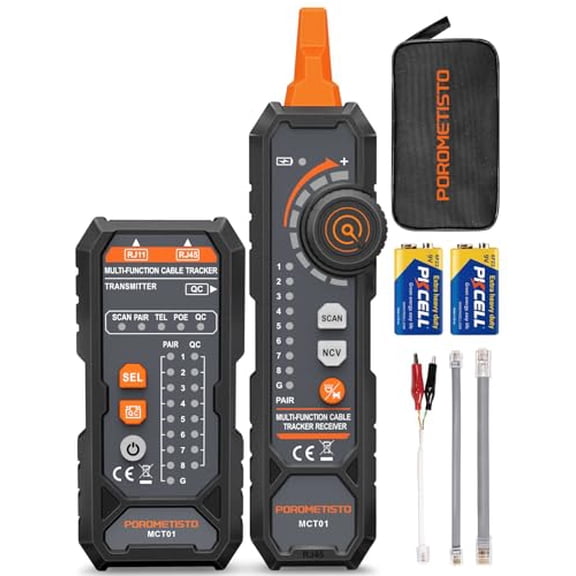 MCT01 4-in-1 Network Cable Tester,Ethernet Tester with PoE,NCV,Ethernet Cable Tester with Flashlight/Sound Alarm,Circuit Tracer for Line Continuity/QC/PoE/Telephone Line Testing$$other