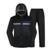 MCTOURY Men's Waterproof Rain Suit with Reflective Strips, Detachable Hood & Storage Bag, Lightweight Breathable Jacket & Pants Set for Outdoor Work & Commute
