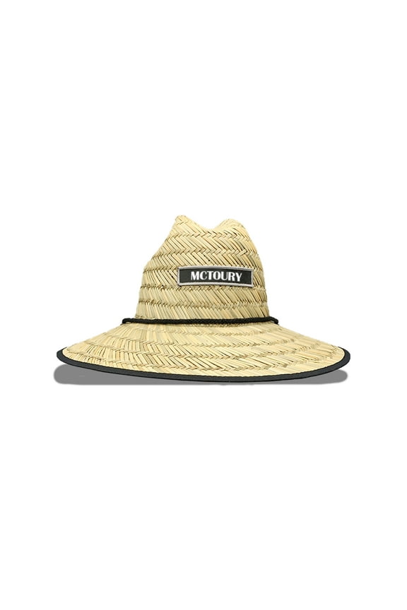 Wide Brim Straw Sun Hat for Men & Women Breathable Woven Lifeguard Hat with Chin Strap, UV Protection for Beach, Garden, Surf, Fishing & Outdoor Activities