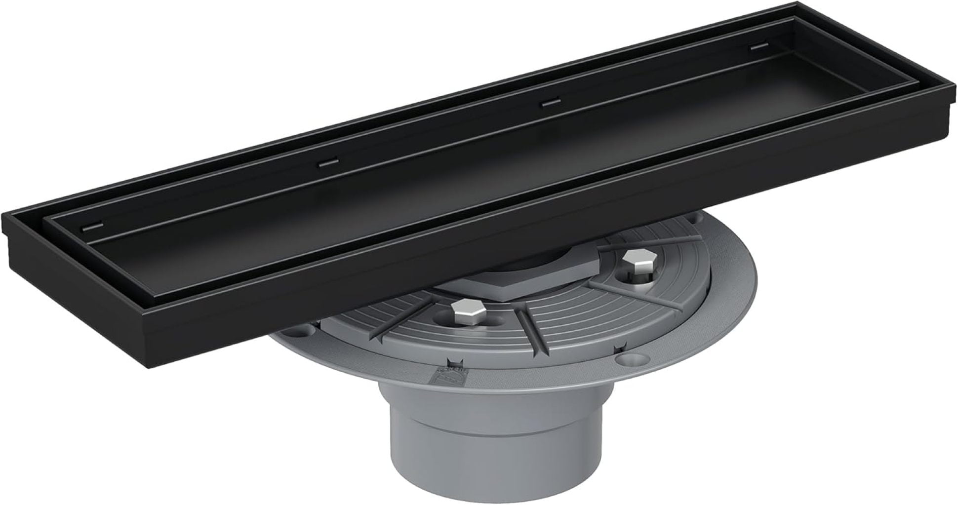 MCTZ 12-Inch Matte Black Linear Shower Drain, 2-in-1 Flat & Tile Insert ...