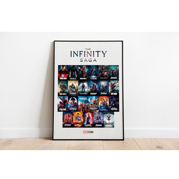 MCU Infinity Saga Poster, Marvel Avengers Wall Art