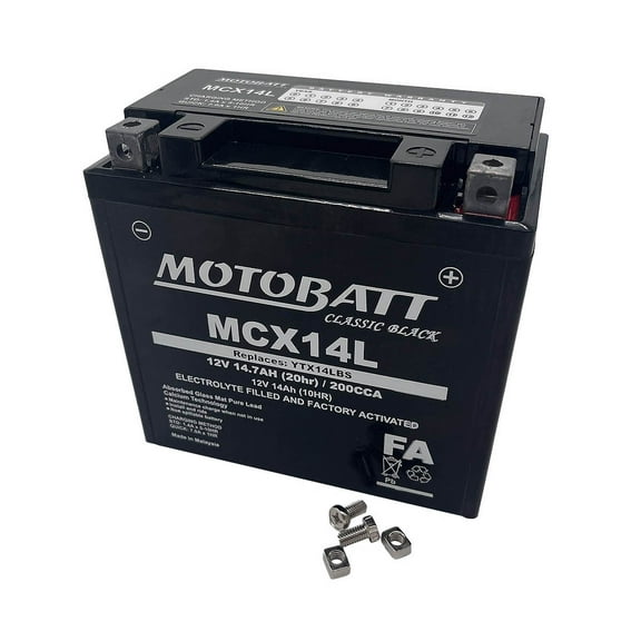 MCX14L Motobatt Classic AGM FA Battery Replaces YTX14L-BS