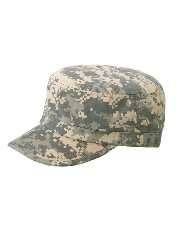 Camo Twill Washed Hook and Loop Closure Army Cap, Digital