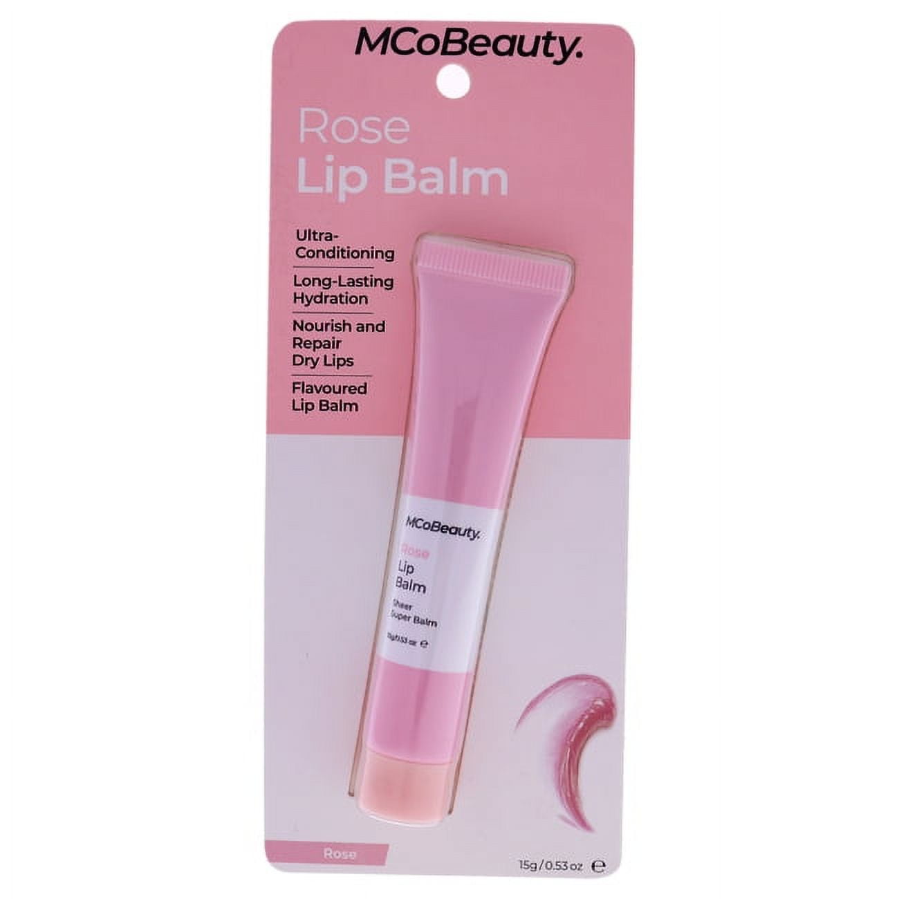 MCoBeauty Lip Balm For Dry Lips, Moisturizing Lip Balm, Rose, 0.53 oz