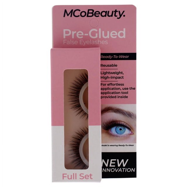 MCoBeauty PreGlued False Eyelashes, Ready To Wear Lashes, Full Set, 1