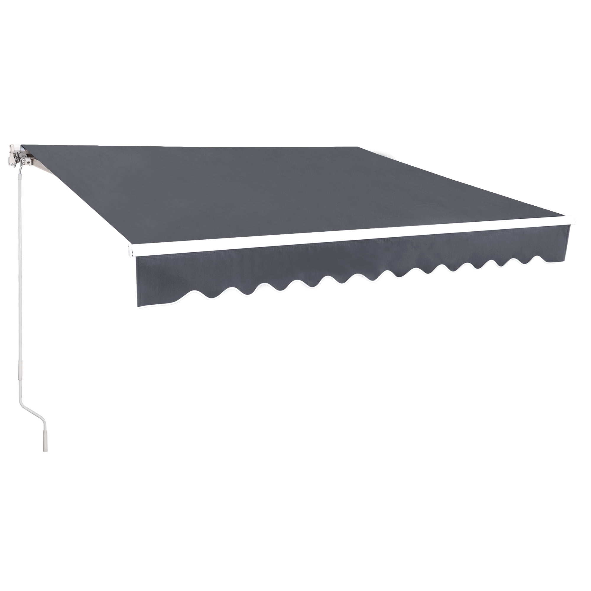 13'x8' Manual Retractable Patio Awning Sunshade Shelter Window Door Awning Commercial Grade - Quality 100% 280G Polyester Outdoor Canopy Aluminum Frame