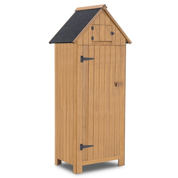 MCombo 2.52 x 1.77 ft. Metal and Wood Storage Shed, Natural
