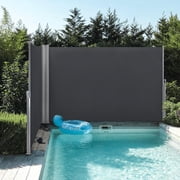 MCombo 236x 71 Aluminium Patio Retractable Side Awning, Fully Assembled Waterproof Aluminum Sunshade Privacy Screen for Garden, Balcony and Pools, Beige