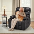 thumbnail image 1 of MCombo 27.2'' Extra-Wide Seat Oversized Power Lift Recliner Chair for Elderly, Faux Leather(Black), 1 of 9
