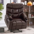 thumbnail image 1 of MCombo 27.2'' Extra-Wide Seat Oversized Power Lift Recliner Chair for Elderly, Faux Leather(Dark Brown), 1 of 10