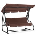 thumbnail image 1 of MCombo 3 Seat Outdoor Patio Swing Chair with Adjustable Canopy, Weather Resistant Steel Frame, 1 of 9