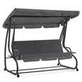 thumbnail image 1 of MCombo 3 Seat Outdoor Patio Swing Chair with Adjustable Canopy, Weather Resistant Steel Frame, 1 of 9