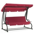 thumbnail image 1 of MCombo 3 Seat Outdoor Patio Swing Chair with Adjustable Canopy, Weather Resistant Steel Frame, 1 of 9