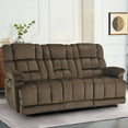 thumbnail image 1 of MCombo 3 Seat Power Reclining Sofa with Drop Down Table for Living Room, Heat, Vibration, USB Ports, Dark Brown, 1 of 7