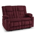 thumbnail image 1 of MCombo 57" Power Loveseat Recliner Sofa with Heat Vibration for Living Room, Fabric, Red, 1 of 7