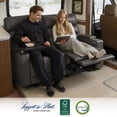 thumbnail image 1 of MCombo 63" Wall Hugger Power Loveseat Recliner for Small Spaces, RV, 360° Swivel Tray Table, Armrest Storage, Dark Grey, 1 of 7