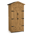 thumbnail image 1 of MCombo 75'' Outdoor Storage Cabinet, Lockable Wooden Storage Shed with Removable Shelves, Tall Tool Shed with Waterproof Asphalt Roof for Yard, Garden, Patio, Lawn 1165, 1 of 9