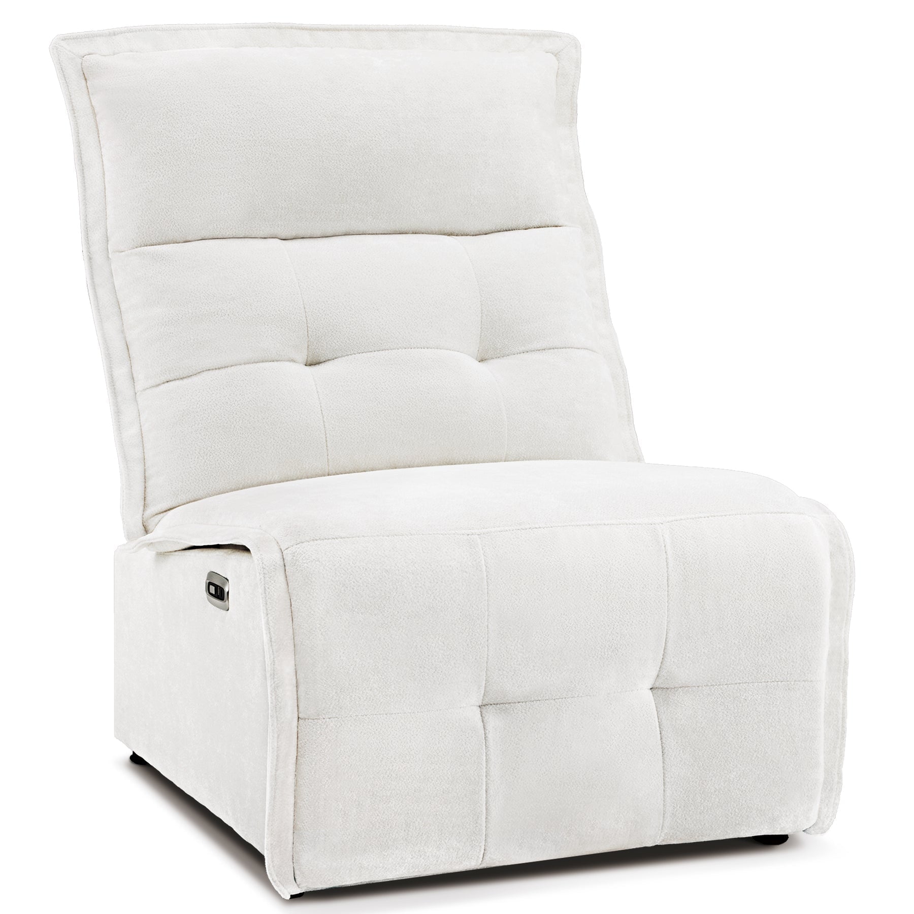 MCombo Wall Hugger Armless Power Recliner Chair, 29.5" Extra Wide Seat, Oversized Fabric Powered Reclining Sofa for Living Room, Small Space ALR01