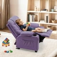 thumbnail image 1 of MCombo Big Kids Recliner Chair with Cup Holders for Boys and Girls Room, 2 Side Pockets, 3+ Age Group, Faux Leather 7366(Violet), 1 of 10