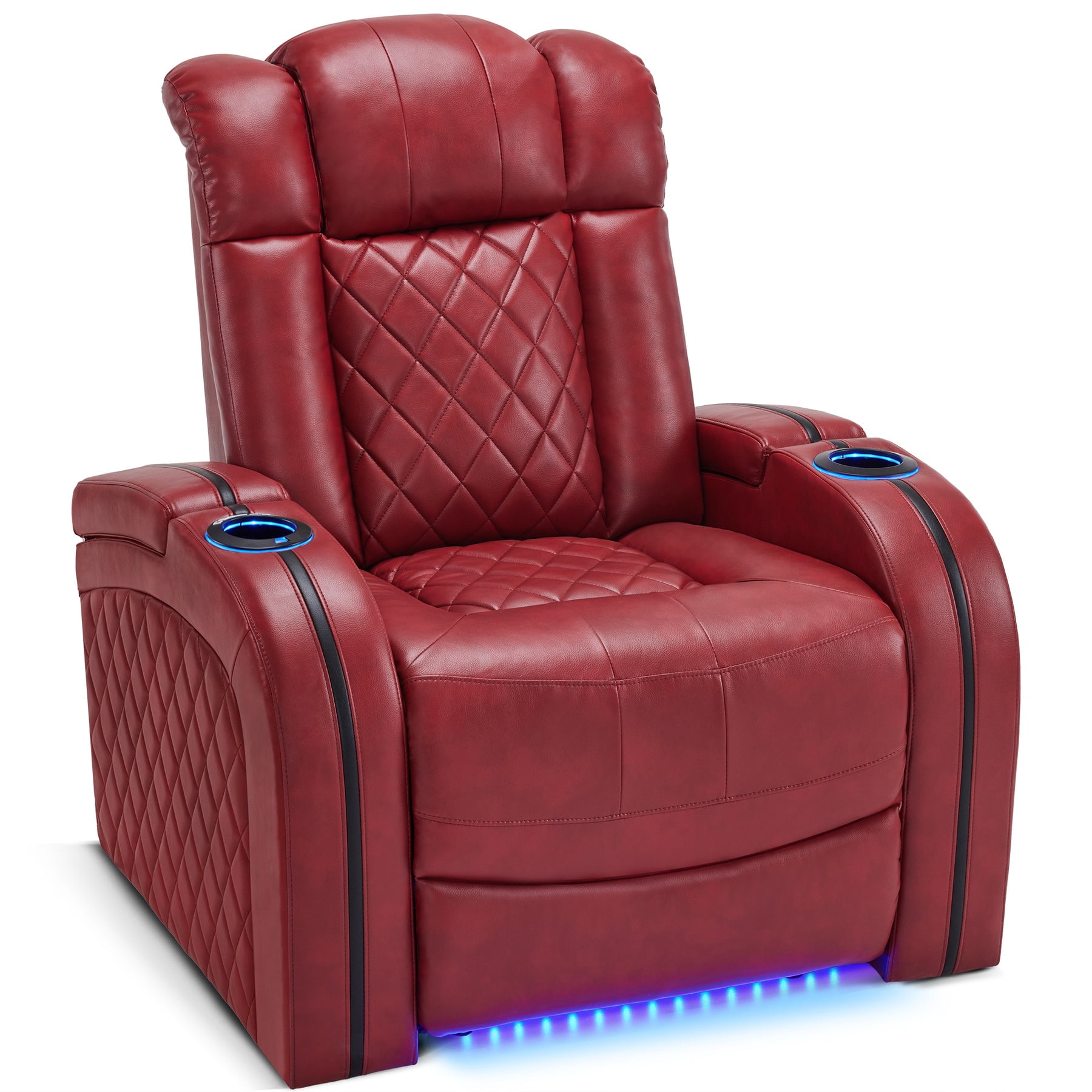 Breathable Leather Power Theater Recliner Chair, Home Theater