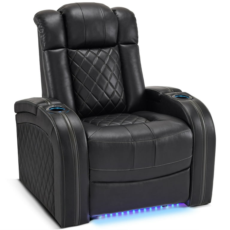 MCombo Breathable Leather Power Theater Recliner Chair, Home