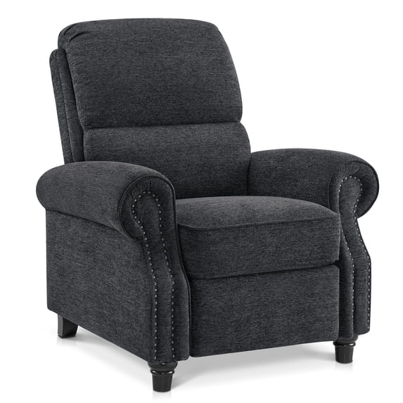 MCombo Chenille Sponge Filling Living Room Adjustable Reclining Pushback Chair, Gray