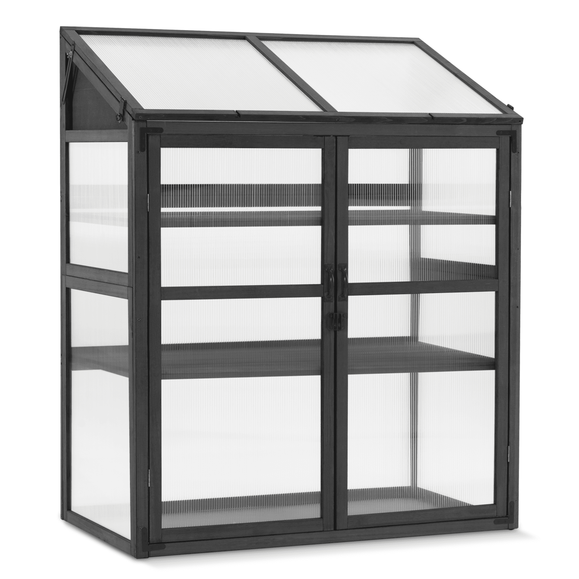 MCombo Cold Frame Large Wooden Greenhouse Cabinet Garden with Adjustable Shelves for Outdoor Indoor Use, 1344