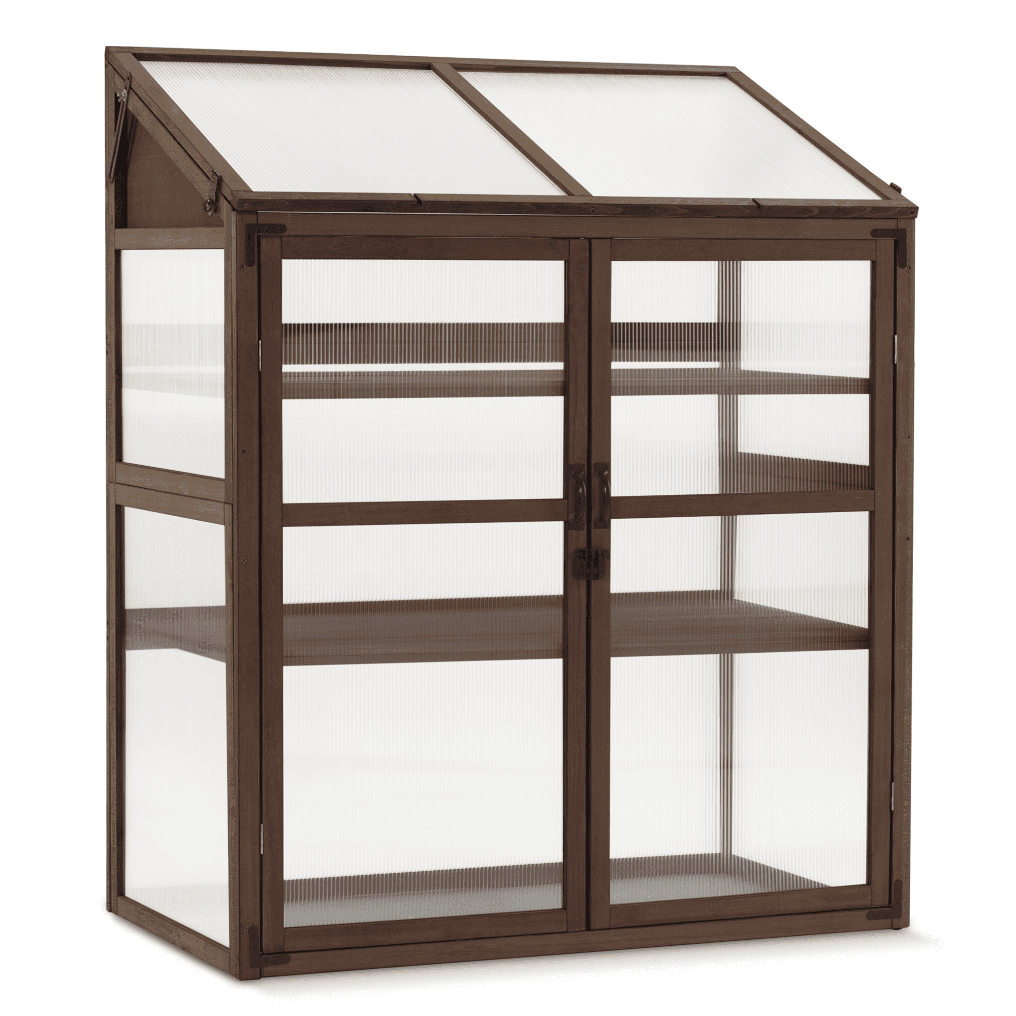 MCombo Cold Frame Large Wooden Greenhouse Cabinet Garden with Adjustable Shelves for Outdoor Indoor Use, 1344