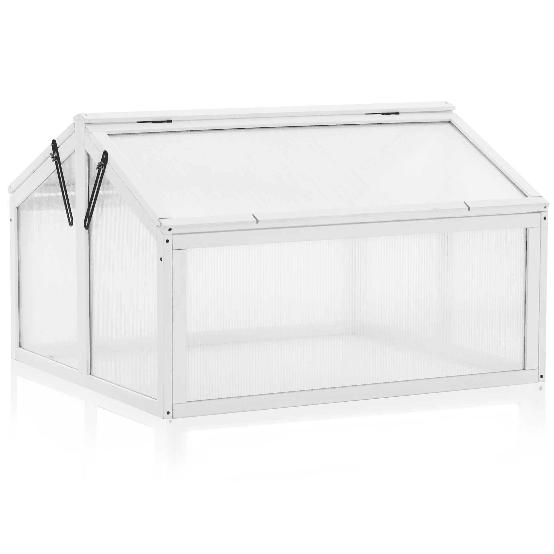MCombo Double Box Wooden Greenhouse Cold Frame Raised Bed 0145(White ...