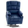 thumbnail image 1 of MCombo Dual Motor Large Power Lift Recliner Chair with Massage and Heat for Elderly Big and Tall People, Infinite Position, Extended Footrest, Faux Leather 7680 (Navy Blue, Large), 1 of 9
