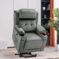 thumbnail image 1 of MCombo Small Triple Motor Power Lift Recliner Chair for Petite Elderly, Adjustable Headrest, Infinite Position, Fabric(Grey), 1 of 10