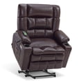 thumbnail image 1 of MCombo Dual Motor Power Lift Recliner Lay Flat for Big Elderly in Living Room, Faux Leather R7897  (Dark Brown, Medium-Wide), 1 of 10