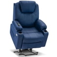 thumbnail image 1 of MCombo Electric Power Lift Recliner Chair with Vibration and Heat for Elderly, Faux Leather, Blue, 1 of 7