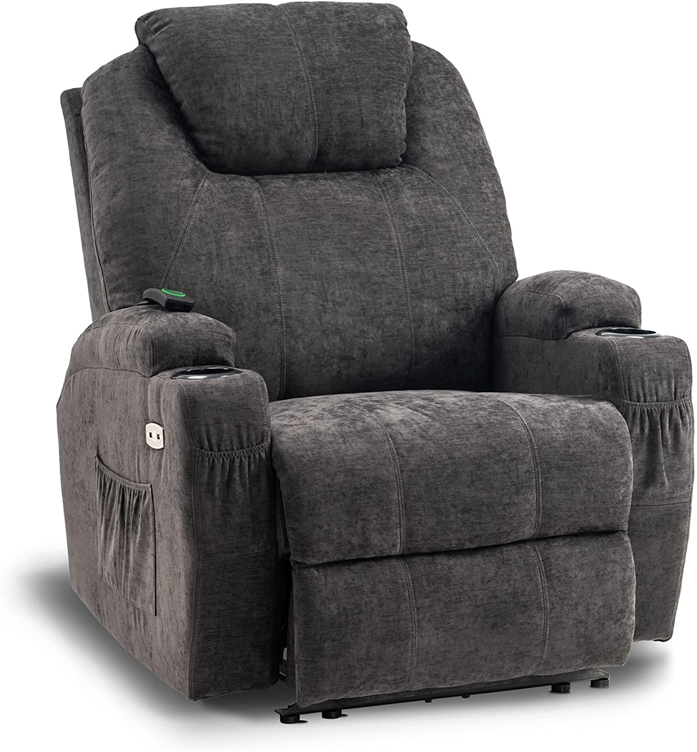 Ashley Furniture Austere Faux Leather Zero Wall Recliner in Gray