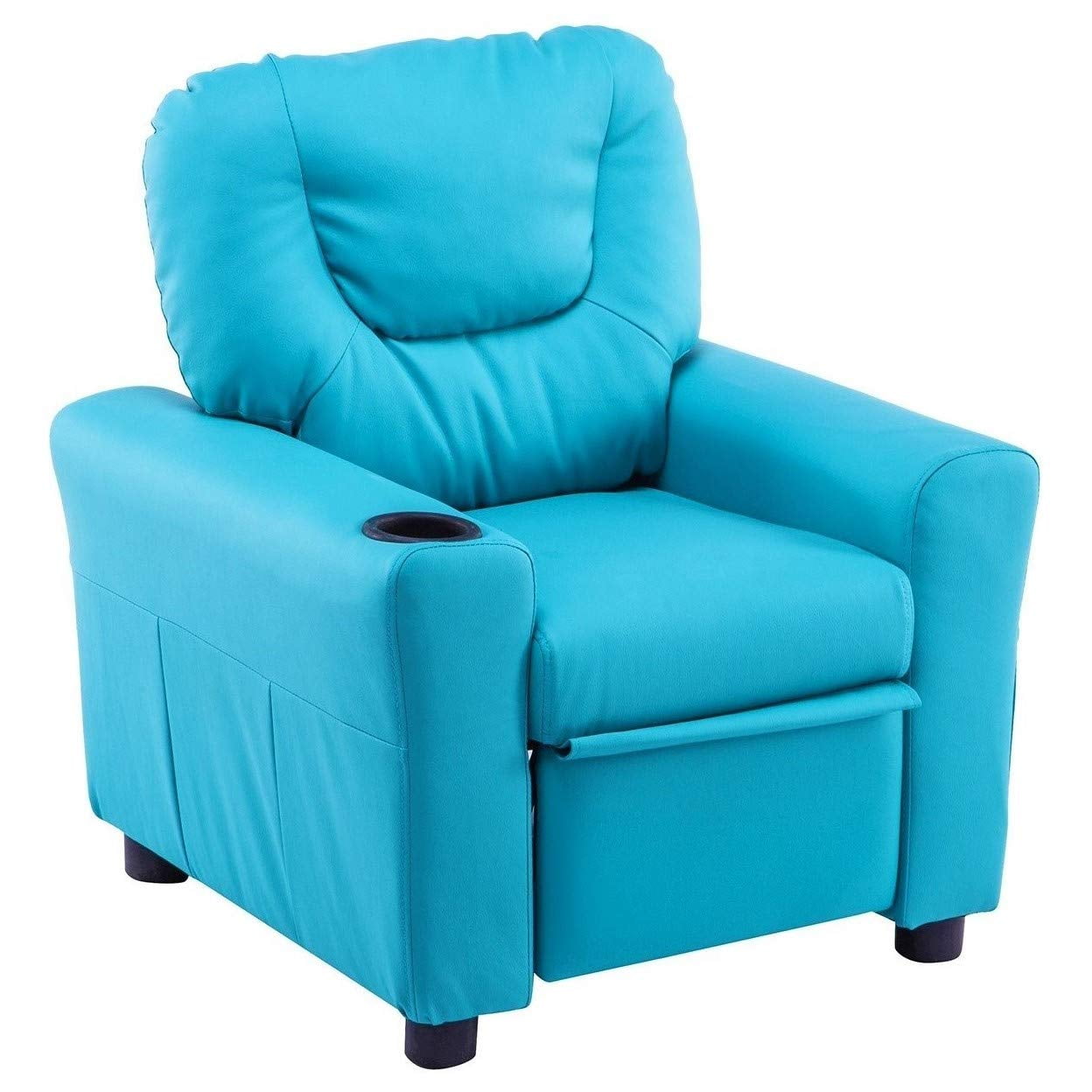 Kids Recliner Chair with Cup Holder for Toddlers, Faux Leather