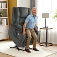 thumbnail image 1 of MCombo Large Triple Motor Power Lift Recliner for Big and Tall Elderly, Fabric, Grey, 1 of 10