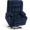 thumbnail image 1 of MCombo Large Dual Motor Power Lift Recliner Chair Sofa with Massage and Heat for Big Elderly People, Infinite Position, USB Ports, Fabric R7891 (Large-Wide, Navy Blue), 1 of 9