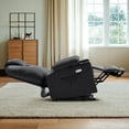 thumbnail image 1 of MCombo Large Lay Flat Dual Motor Power Lift Recliner for Big and Tall Elderly, Faux Leather(Black), 1 of 10