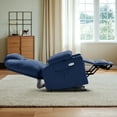 thumbnail image 1 of MCombo Large Lay Flat Dual Motor Power Lift Recliner for Big and Tall Elderly, Faux Leather(Blue), 1 of 9